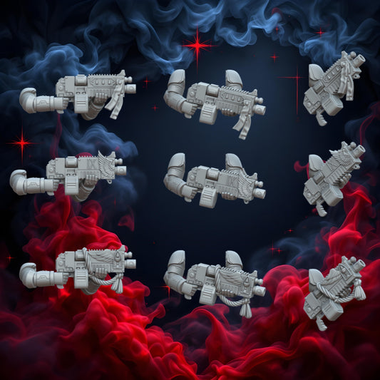 Crimson Angels Assault Gun Set | Upgrades | Cyberbrush 3D | Tabletop Wargaming Miniature Grim-Dark Sci-Fi Proxy