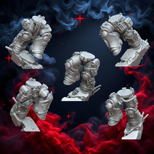 Crimson Angels Assault Legs Set | Upgrades | Cyberbrush 3D | Tabletop Wargaming Miniature Grim-Dark Sci-Fi Proxy