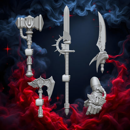 Crimson Angels Weapon Set | Upgrades | Cyberbrush 3D | Tabletop Wargaming Miniature Grim-Dark Sci-Fi Proxy