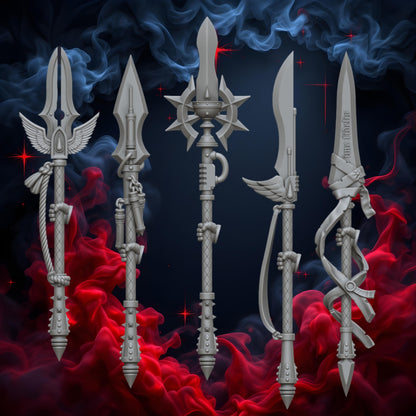 Crimson Angels Spear Set | Upgrades | Cyberbrush 3D | Tabletop Wargaming Miniature Grim-Dark Sci-Fi Proxy