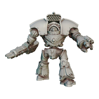 CT Miniatures UK Altus Spaciator miniature, grey resin, with missile pods and twin-linked bolters.