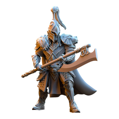 CT Miniatures UK Bear Guardians Silvermoor Elves 32mm grey resin fantasy warrior miniature with axe and bear armor