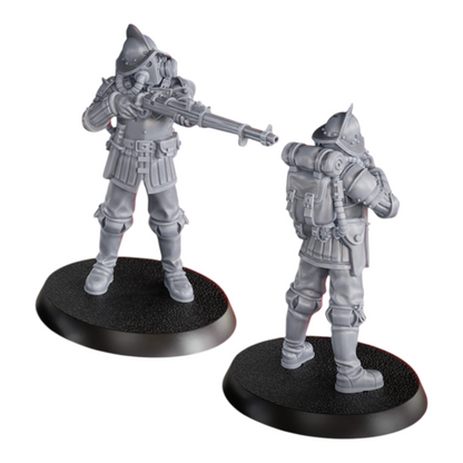 CT Miniatures UK Cortez's Conquistadors, 33mm resin miniatures with rifles and backpacks, 25mm bases.