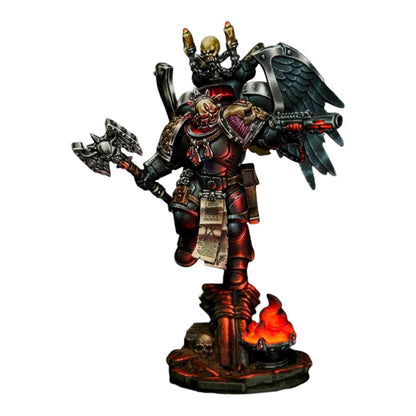 CT Miniatures UK Crimson Lords Battle Priest Chaplain upgrade pack with ornate skull helmet, pauldrons, jump pack, axe, pistol, and power fist.