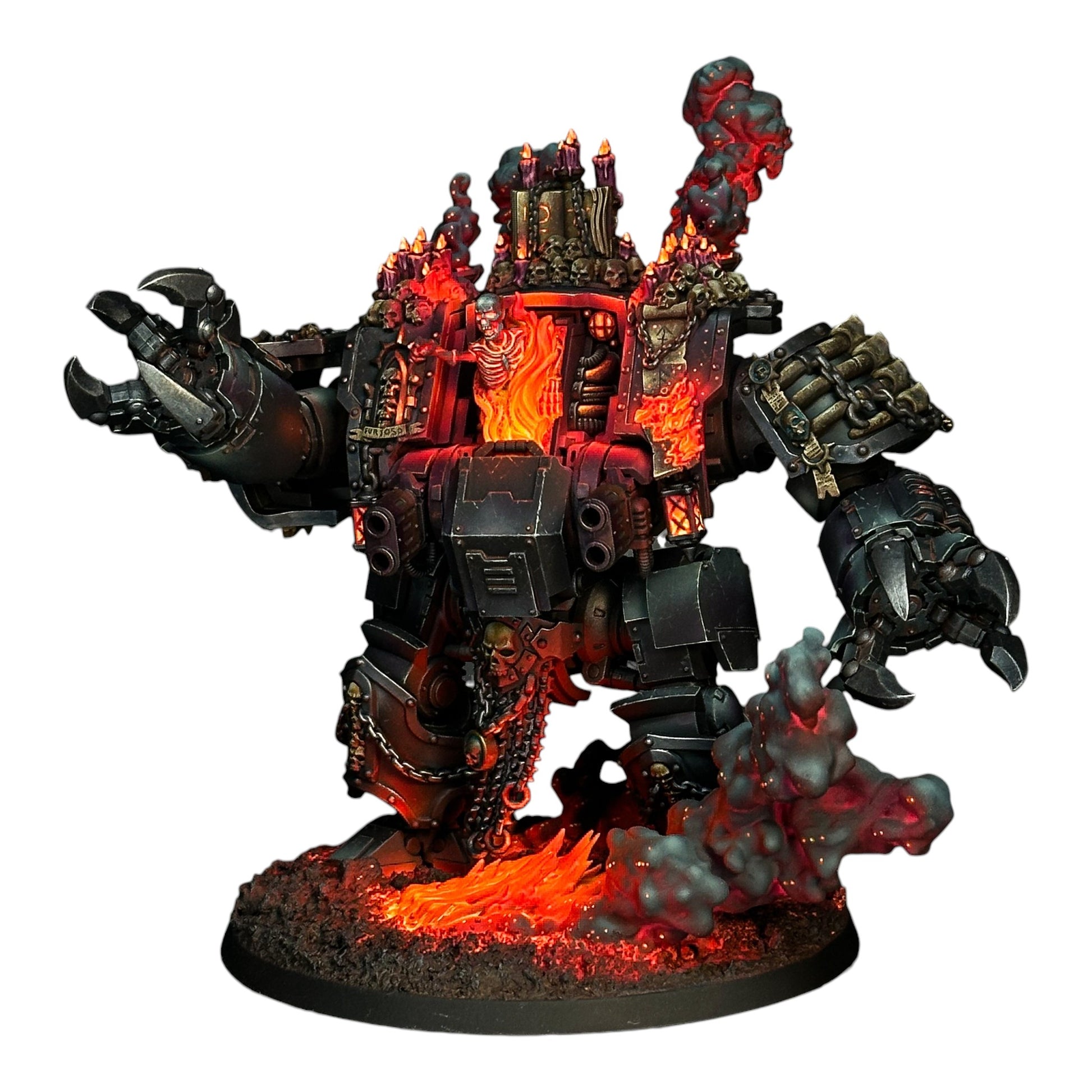 CT Miniatures UK Cursed Company Dreadnought upgrade kit with flaming skull details and spectral fire effects