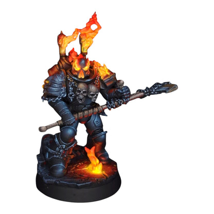 CT Miniatures UK Cursed Company conversion miniature featuring a grey space knight with spectral flame and skull details