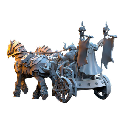 CT Miniatures UK 3D printed grey resin Deathbringer Chariot miniature for tabletop wargaming with detailed fantasy design