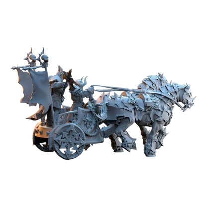 CT Miniatures UK 3D printed grey resin Deathbringer Chariot miniature for fantasy tabletop wargaming