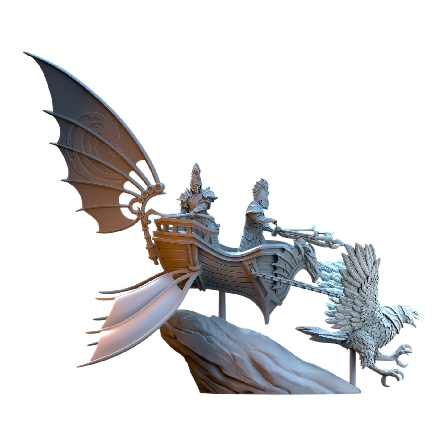 CT Miniatures UK Eagle Chariot Silvermoor Elves 3D printed grey resin fantasy wargaming miniature