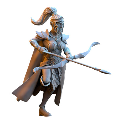 CT Miniatures UK 32mm grey resin Sisterhood Archer elf miniature with bow and detailed fantasy armor