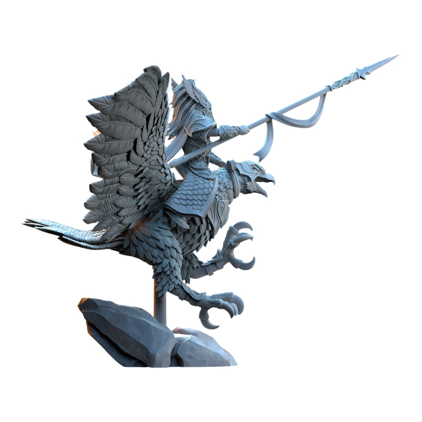 CT Miniatures UK Glorinder on King Eagle fantasy resin miniature with intricate feather and armor detail