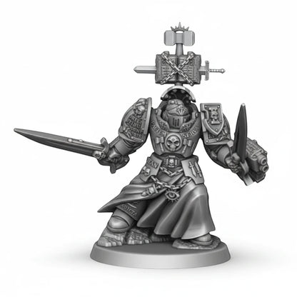 CT Miniatures UK Silver Wardens Paladin miniature with sword and pistol, designed for tabletop games.