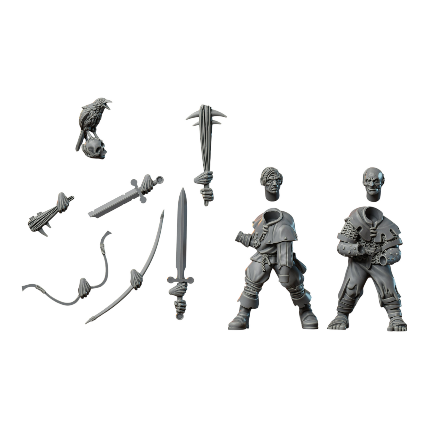 CT Miniatures UK Undead Warband miniatures set with customizable parts, weapons, and accessories for tabletop gaming.