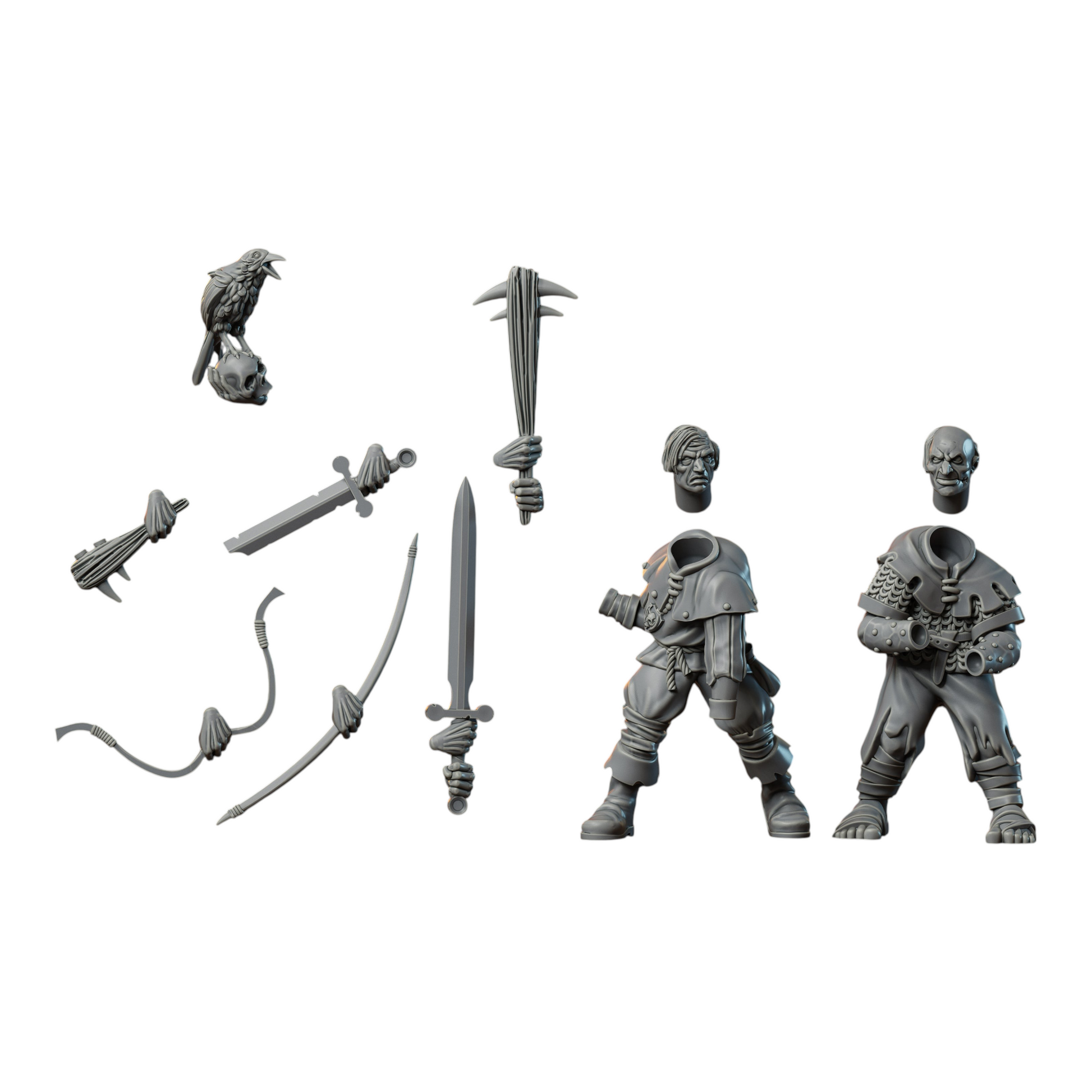 CT Miniatures UK Undead Warband miniatures set with customizable parts, weapons, and accessories for tabletop gaming.