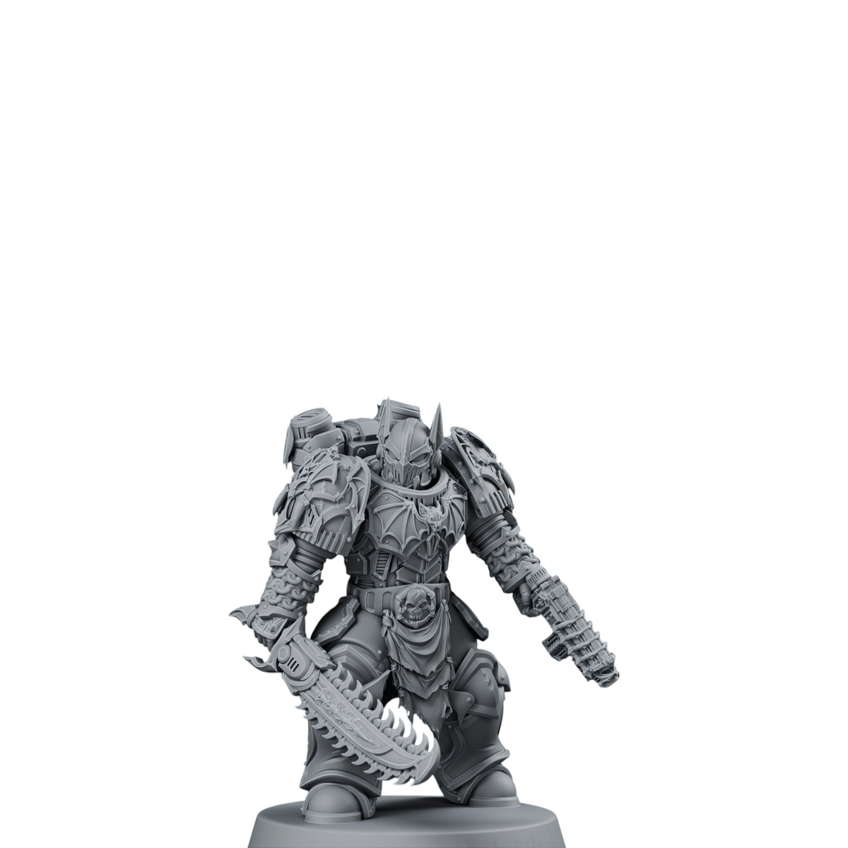 CT Miniatures UK Vampire Knight Soul Reaver resin miniature with gothic armor and chainsword for tabletop gaming