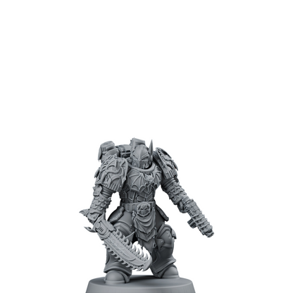 CT Miniatures UK Vampire Knight Soul Reaver resin miniature with gothic armor and chainsword for tabletop gaming