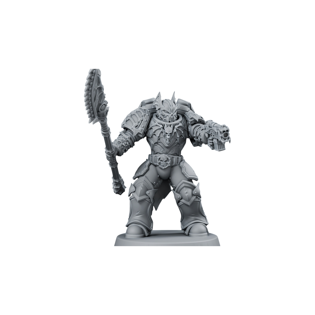 CT Miniatures UK Vampire Knight Soul Reaver resin miniature with axe and pistol on a 32mm base for sci-fi wargaming.