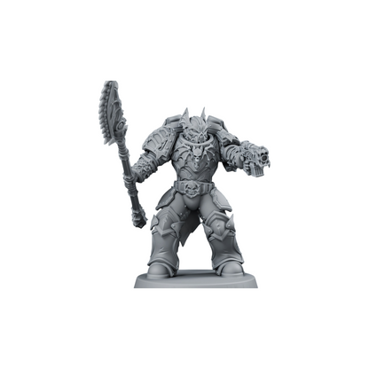 CT Miniatures UK Vampire Knight Soul Reaver resin miniature with axe and pistol on a 32mm base for sci-fi wargaming.