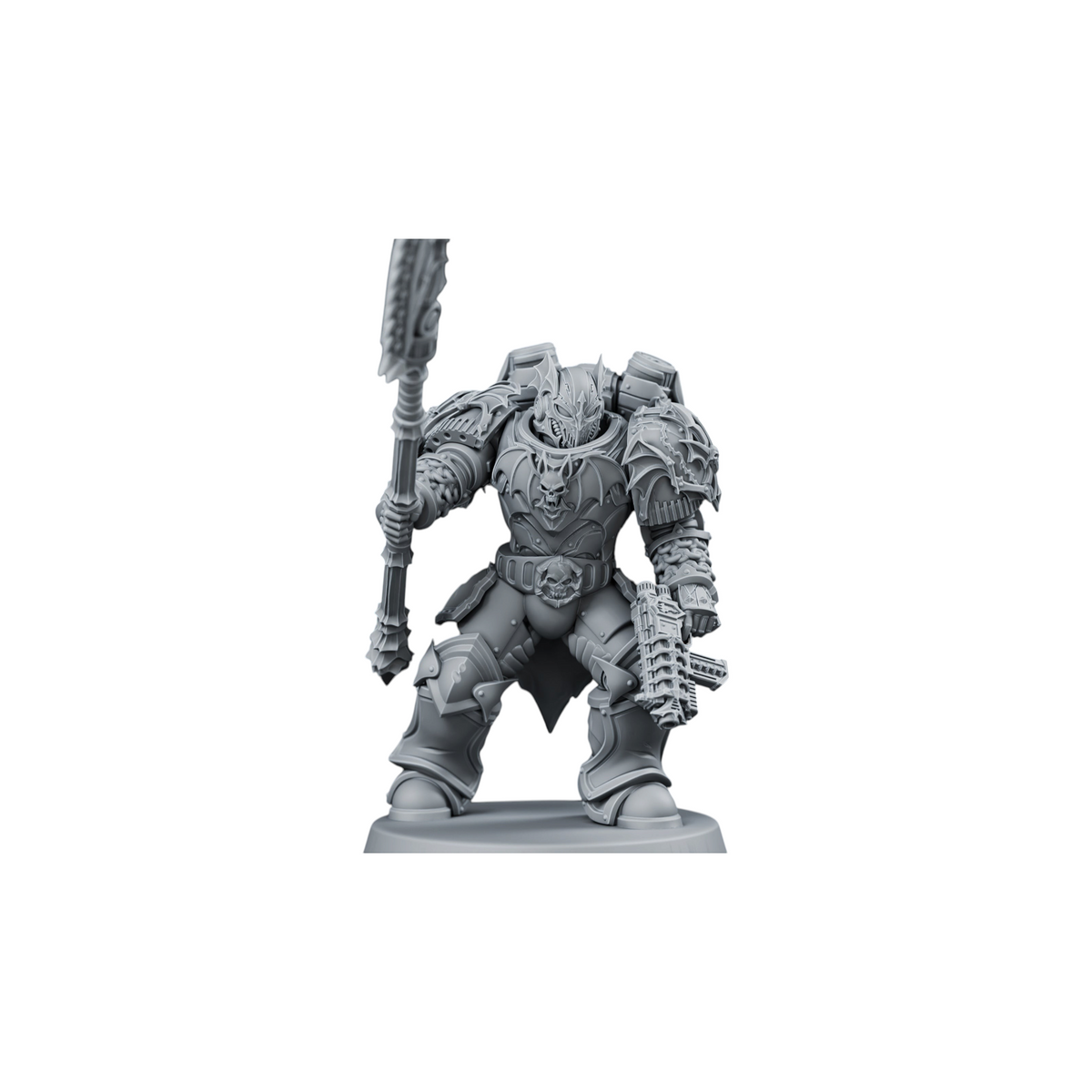 CT Miniatures UK Vampire Knight Soul Reaver resin miniature with gothic armor, weapon, and skull detail on 32mm base