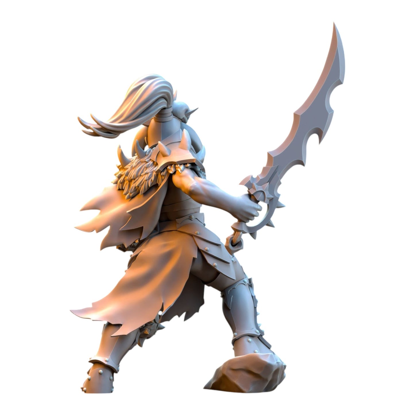 CT Miniatures UK Vilka the Slaughter 32mm grey resin fantasy wargaming miniature with sword and fur-lined armor