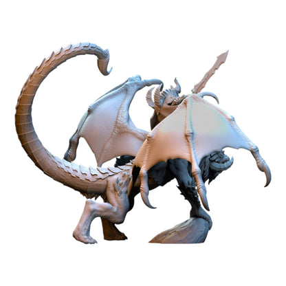 CT Miniatures UK 3D printed Vrolok on Manticore fantasy wargaming miniature in grey resin with intricate details