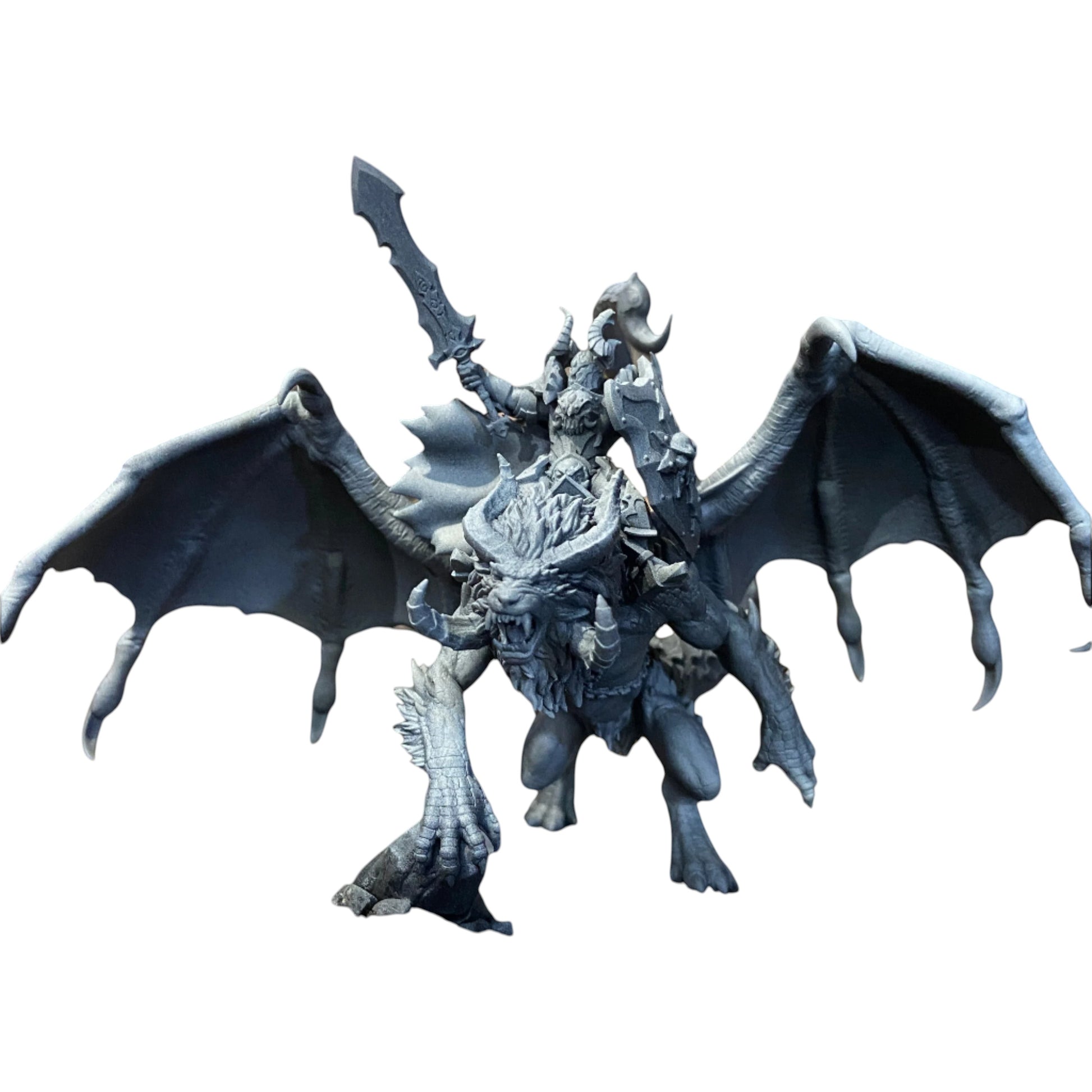 CT Miniatures UK Vrolok on Manticore fantasy wargaming miniature in grey resin with intricate detail