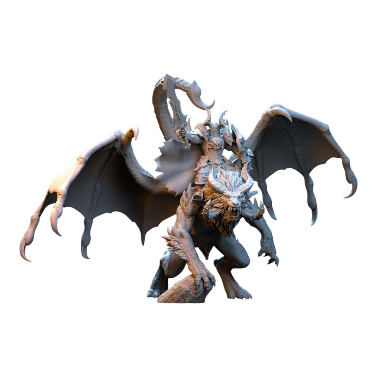 CT Miniatures UK Vrolok on Manticore grey resin miniature for tabletop wargaming with intricate detail