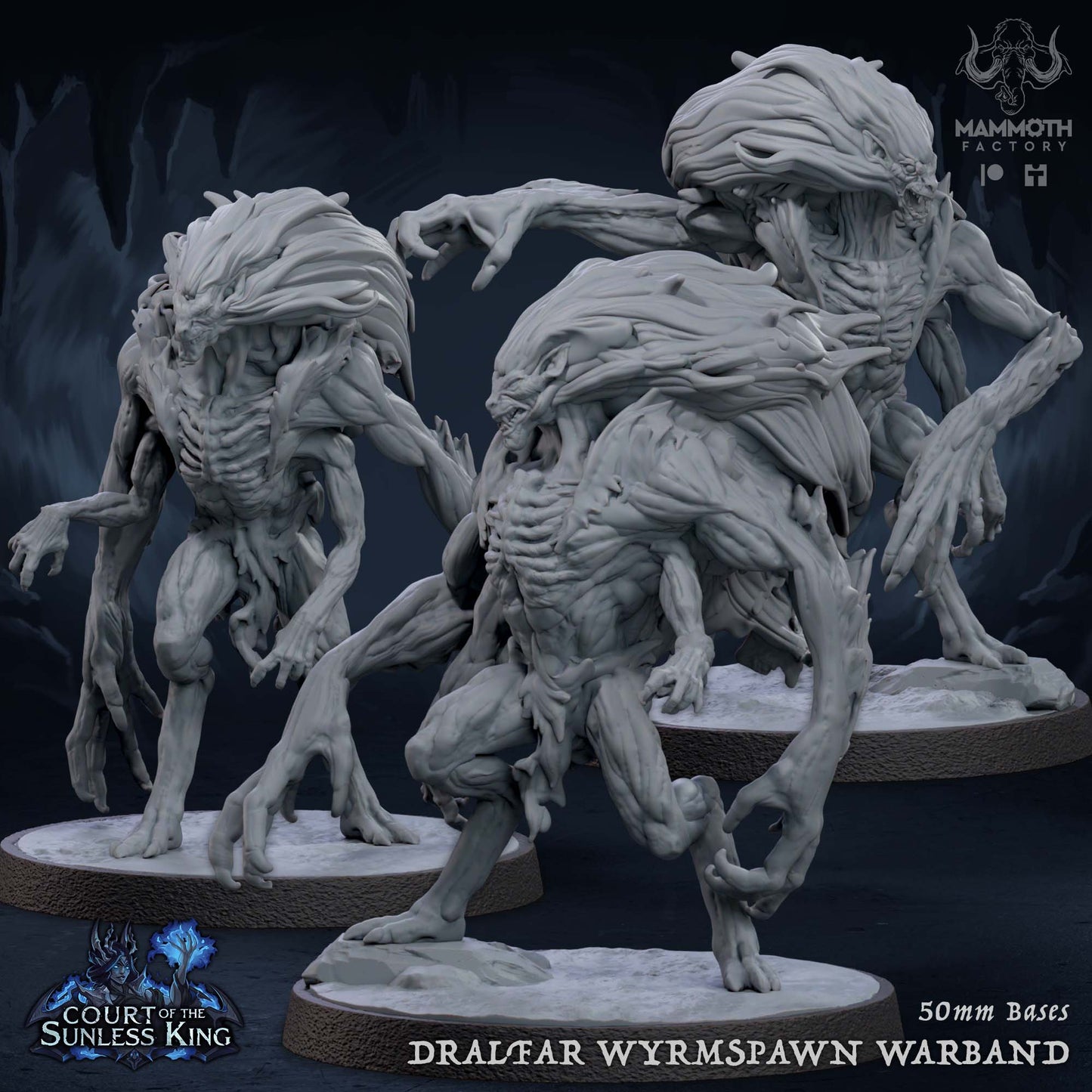 Dralfar Wyrmspawn Warband | Court of the Sunless King | by Mammoth Factory | Dungeons and Dragons | Tabletop Games | Wargaming | Resin Miniature