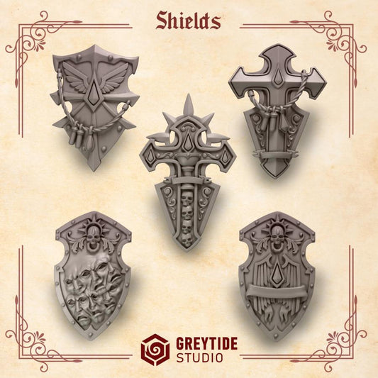 Shields | Crimson Lords | Upgrades | Greytide Studio | Tabletop Wargaming Miniature Grim-Dark Sci-Fi Proxy