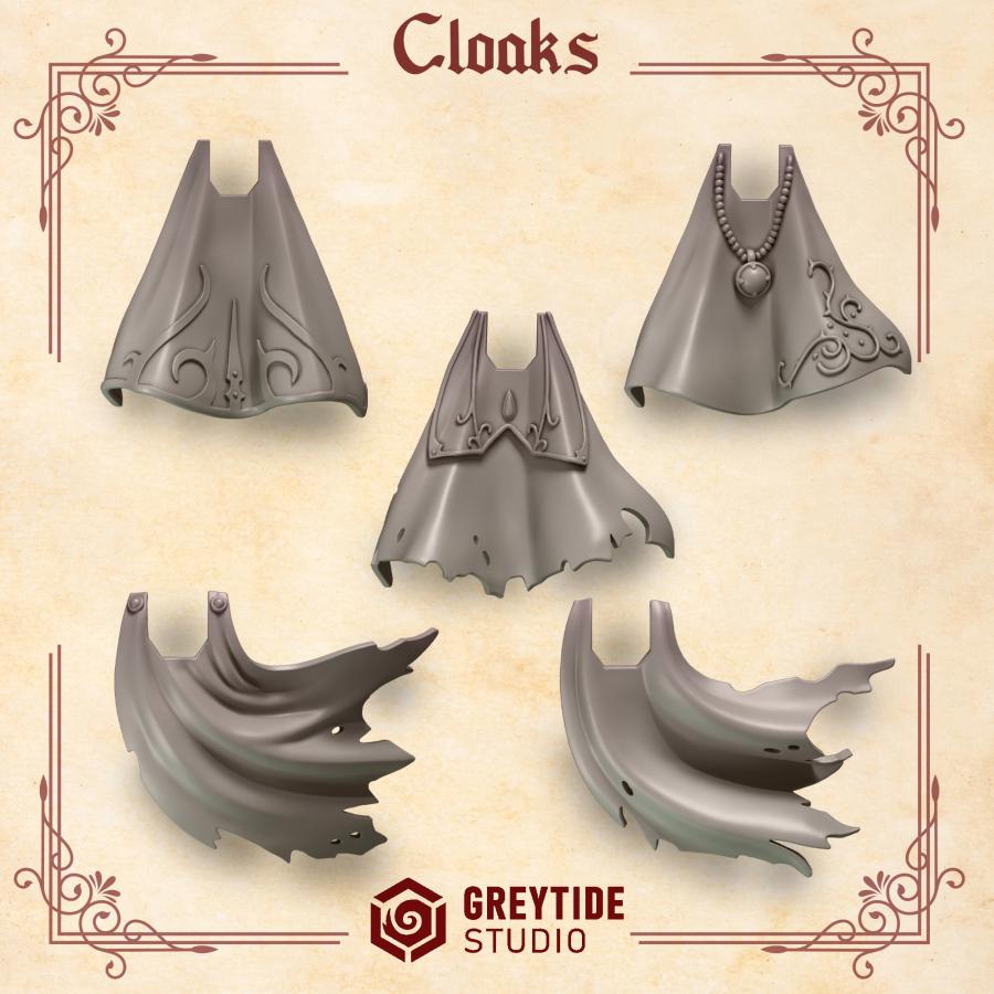 Cloaks | Crimson Lords | Upgrades | Greytide Studio | Tabletop Wargaming Miniature Grim-Dark Sci-Fi Proxy