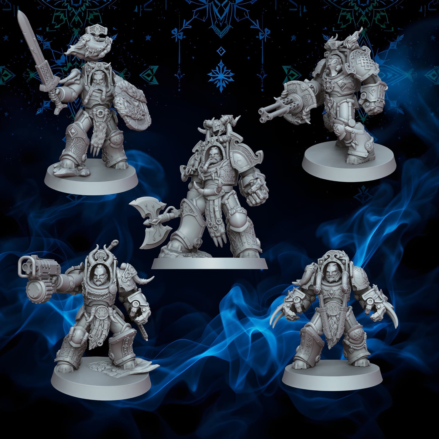 Space Vikings Exterminators - Cyberbrush 3D - Tabletop Wargaming Miniature Grim-Dark Sci-Fi Proxy