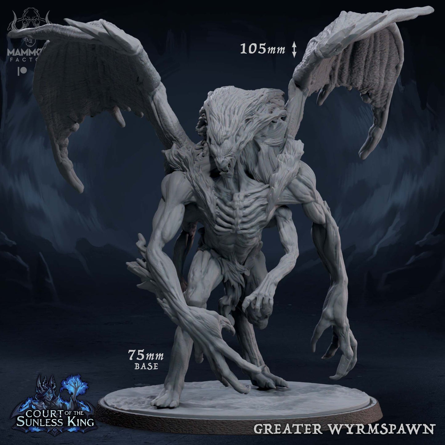 Greater Wyrmspawn | Court of the Sunless King | by Mammoth Factory | Dungeons and Dragons | Tabletop Games | Wargaming | Resin Miniature