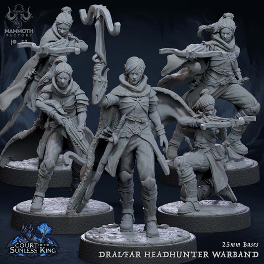 Dralfar Headhunter Warband | Court of the Sunless King | by Mammoth Factory | Dungeons and Dragons | Tabletop Games | Wargaming | Resin Miniature