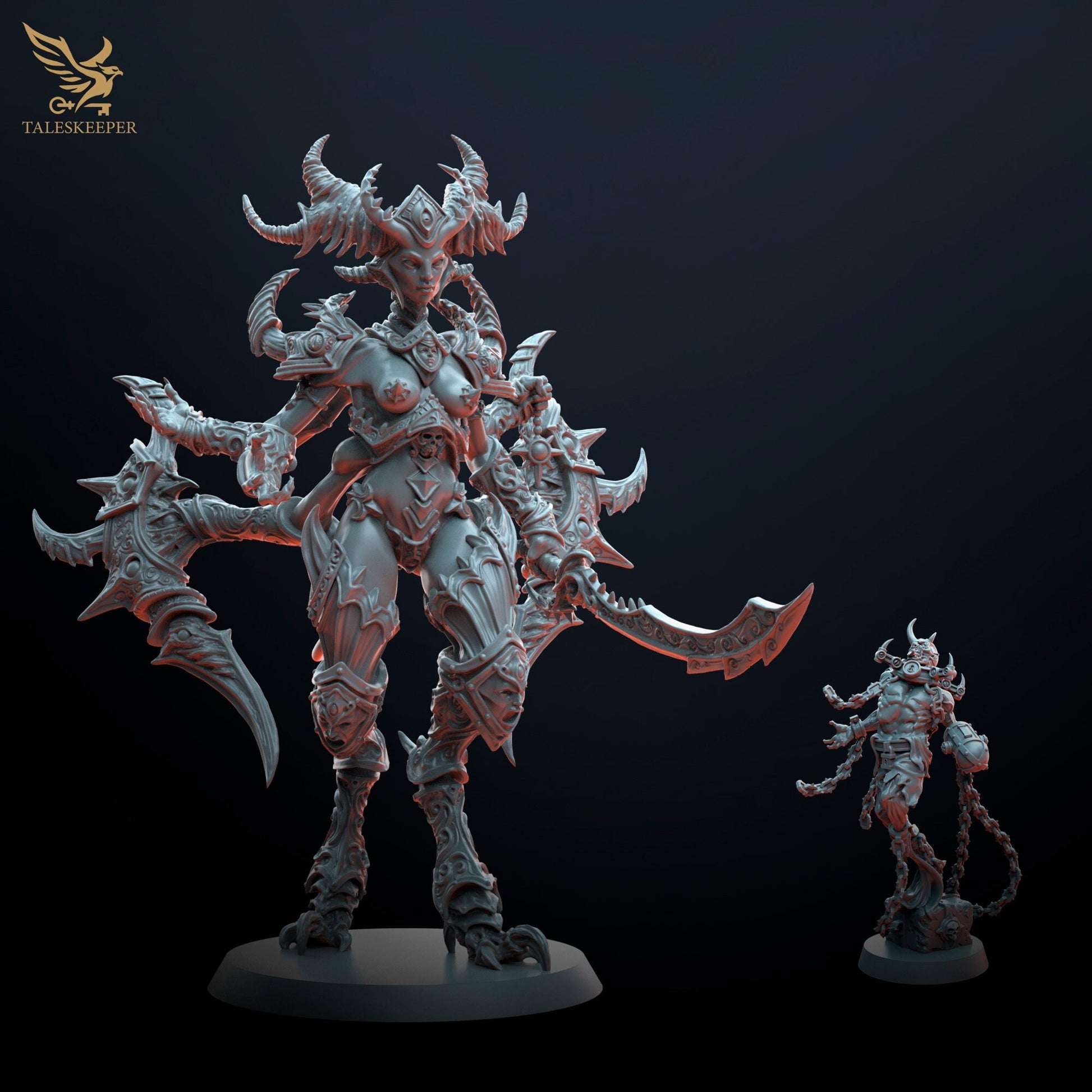 Silvervoile Nyarlyra - Proxies / Daemonic / Prince(ss) - by TalesKeeper - Tabletop Wargaming Miniature Sci-Fi Fantasy Daemon Proxy