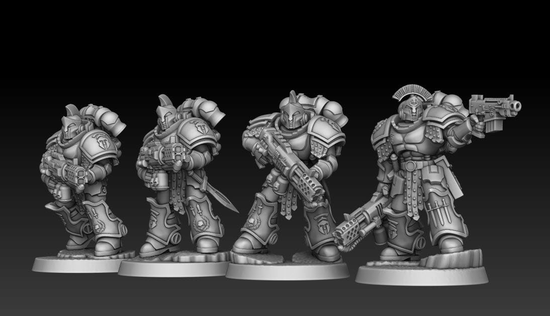 Sons of Spartania - Flame Soldiers - DMG Minis - Tabletop Wargaming Miniature Sci-Fi/Fantasy/Daemon/Proxy