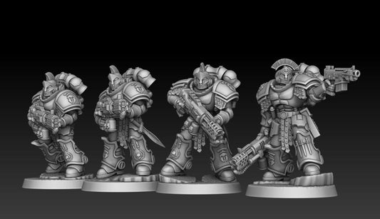 Sons of Spartania - Flame Soldiers - DMG Minis - Tabletop Wargaming Miniature Sci-Fi/Fantasy/Daemon/Proxy