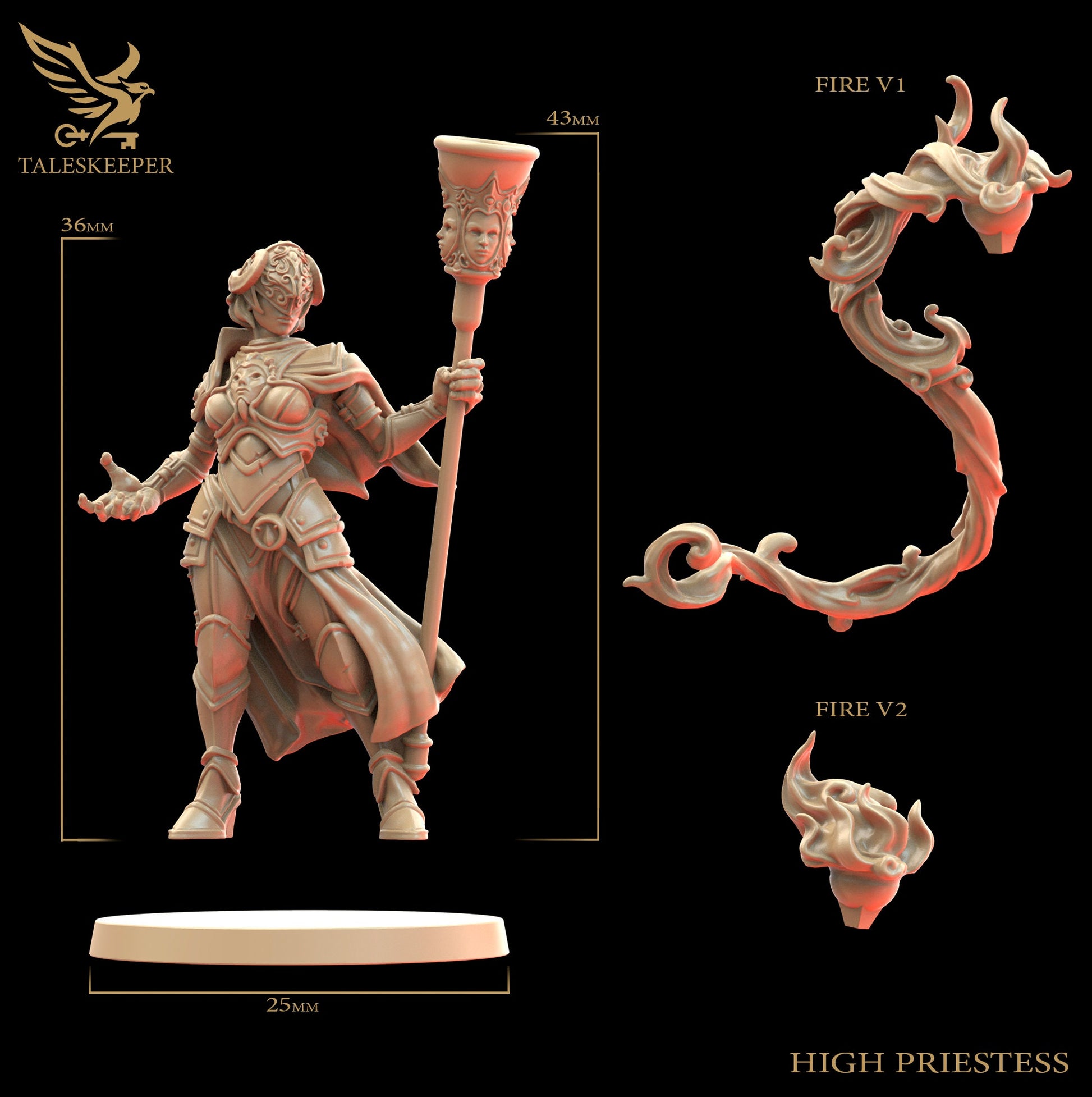 Strife Torch High Priestess - RPG - by TalesKeeper - Tabletop Wargaming Miniature Sci-Fi and Fantasy