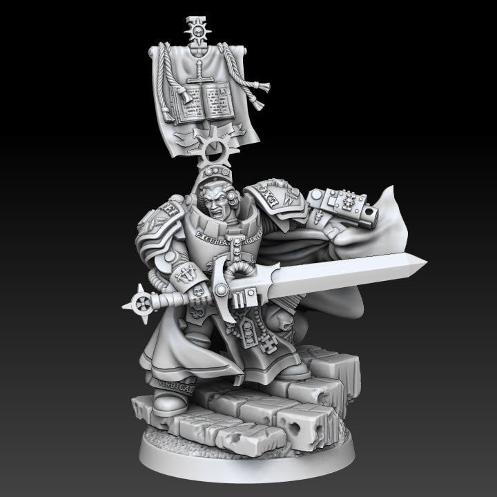 Silver Wardens - Heavy Brother Captain - DMG Minis - Tabletop Wargaming Miniature Sci-Fi/Daemon/Proxy