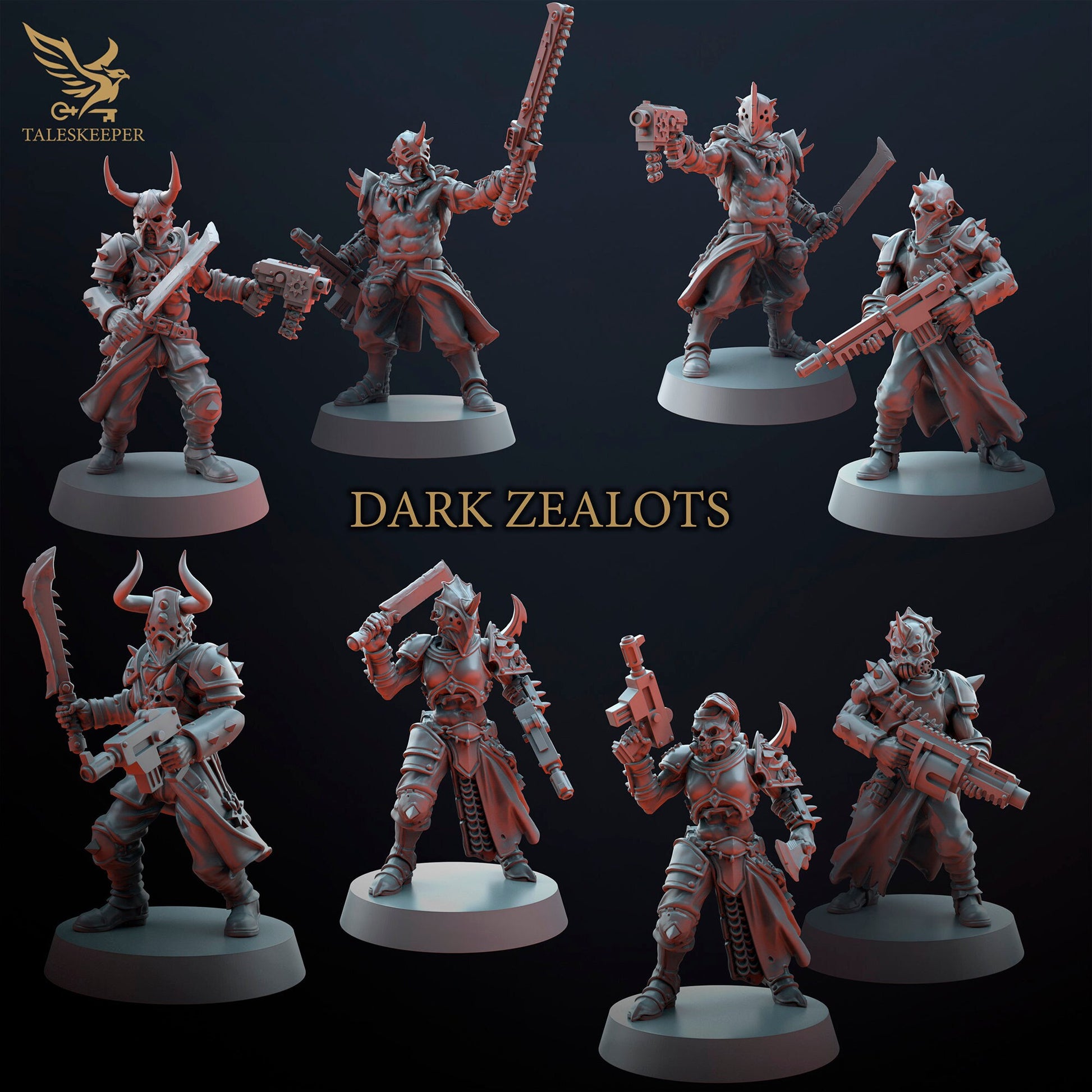 Dark Zealot Infantry - Proxies / Cultists / Modular - by TalesKeeper - Tabletop Wargaming Miniature Sci-Fi/Fantasy/Proxy