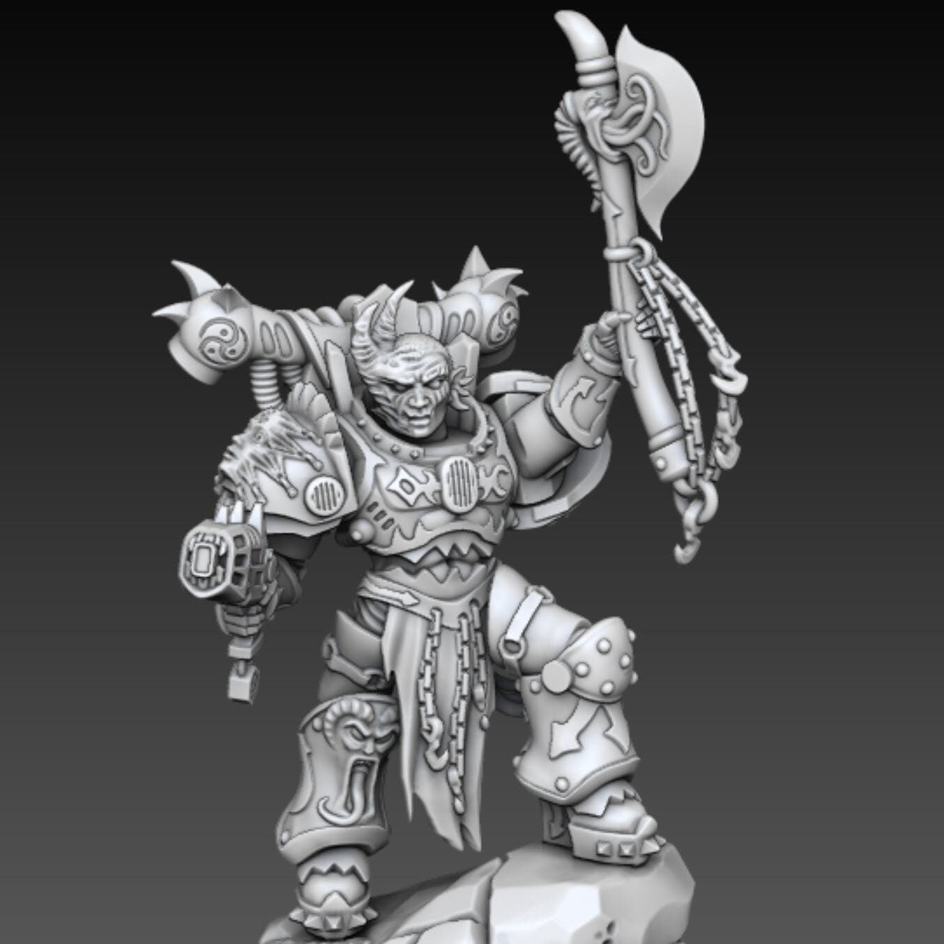 Cult of Excess - Champion Soldier - DMG Minis - Tabletop Wargaming Miniature Sci-Fi/Fantasy/Chaos/Daemon/Proxy