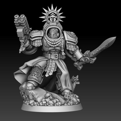 Sons of Spartania - Heavy Captain - DMG Minis - Tabletop Wargaming Miniature Sci-Fi/Fantasy/Daemon/Proxy