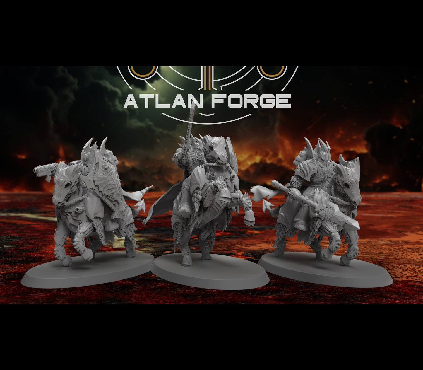 Nekramoroi Cavalry - Vampire Knights - Atlan Forge - Tabletop Wargaming Miniature Sci-Fi/Chaos/Daemon/Proxy