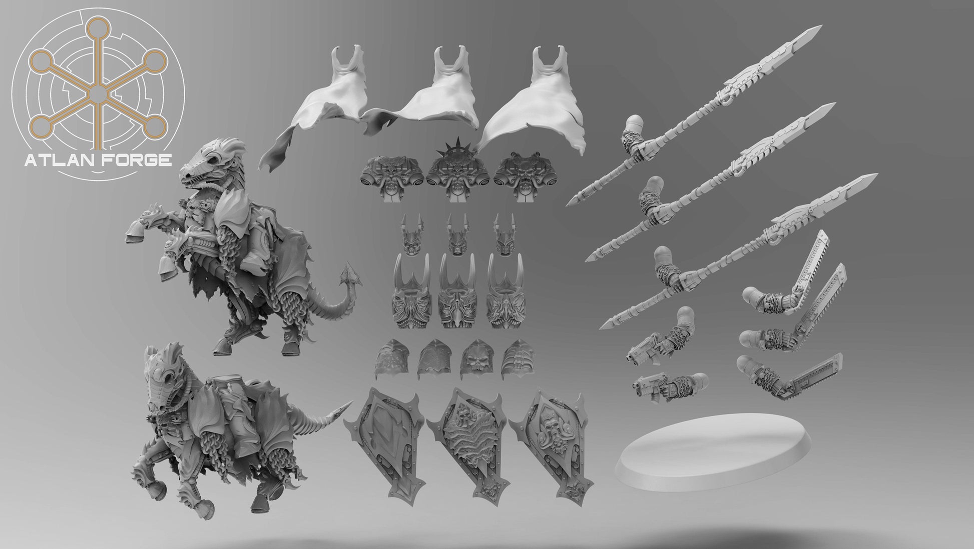 Nekramoroi Cavalry - Vampire Knights - Atlan Forge - Tabletop Wargaming Miniature Sci-Fi/Chaos/Daemon/Proxy