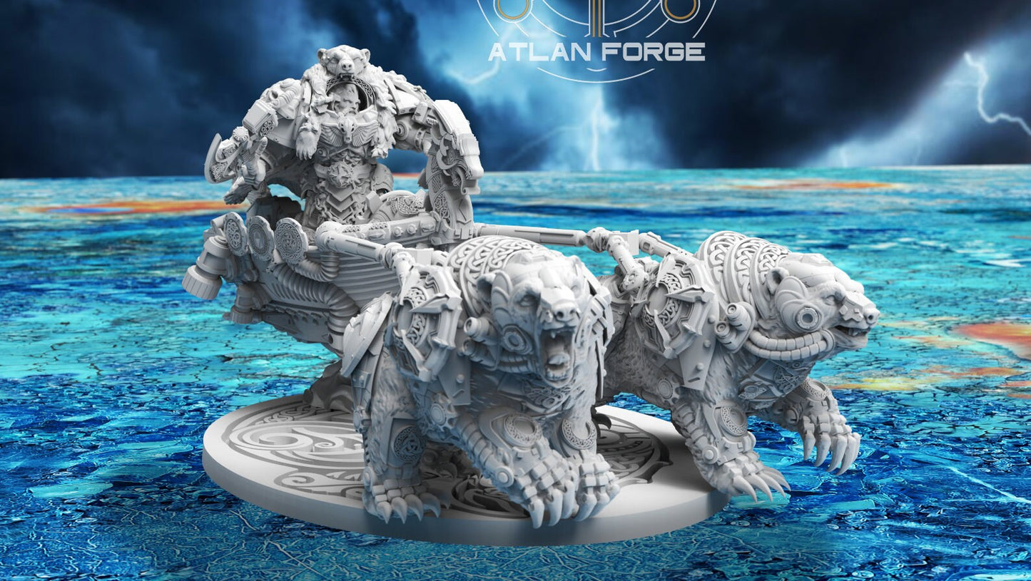 Asgardian Endre Isklaw on the Bear Chariot - Atlan Forge - Tabletop Wargaming Miniature Sci-Fi/Proxy/Modular