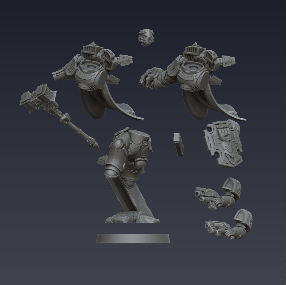 Sunforged Legion - Smash Captain - CyberBrush 3D - Tabletop Wargaming Miniature Sci-Fi/Proxy/OPR