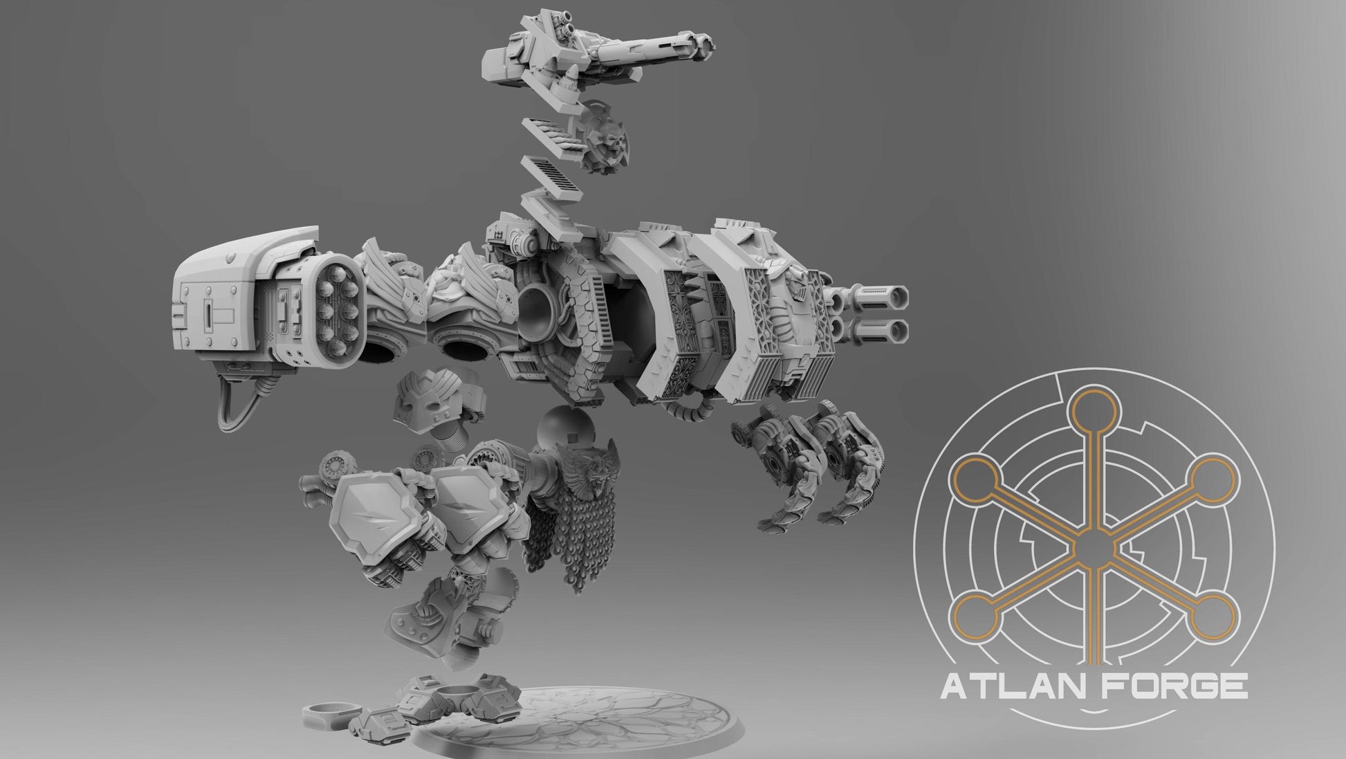 Templar Crusader Dreadnought - Atlan Forge - Tabletop Wargaming Miniature Sci-Fi/Proxy/Modular