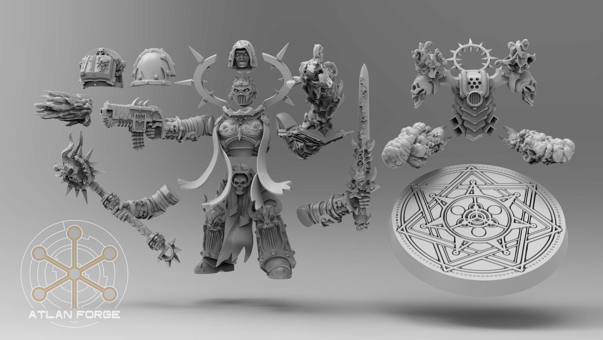 Dark Disciple of Hades - Atlan Forge - Tabletop Wargaming Miniature Sci-Fi Proxy Chaos Modular