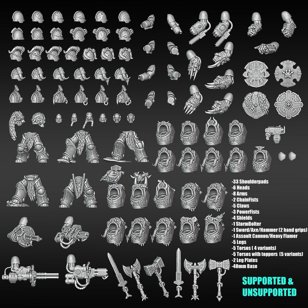 Space Viking Exterminators - Cyberbrush 3D - Tabletop Wargaming Miniature Grim-Dark Sci-Fi Proxy