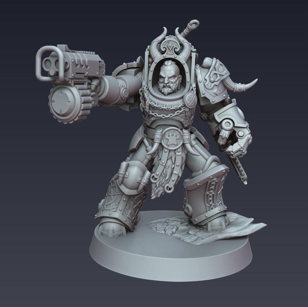 Space Viking Exterminators - Cyberbrush 3D - Tabletop Wargaming Miniature Grim-Dark Sci-Fi Proxy