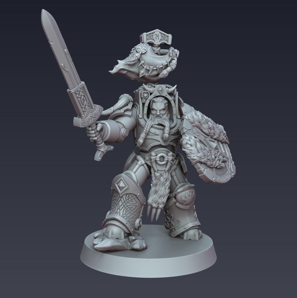 Space Viking Exterminators - Cyberbrush 3D - Tabletop Wargaming Miniature Grim-Dark Sci-Fi Proxy